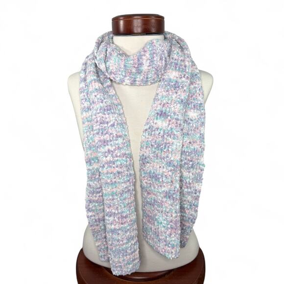 Juicy Couture Pastel Knit Scarf Lilac Pink Blue One Size‎ Y2K Coquette Soft Girl - Picture 1 of 8
